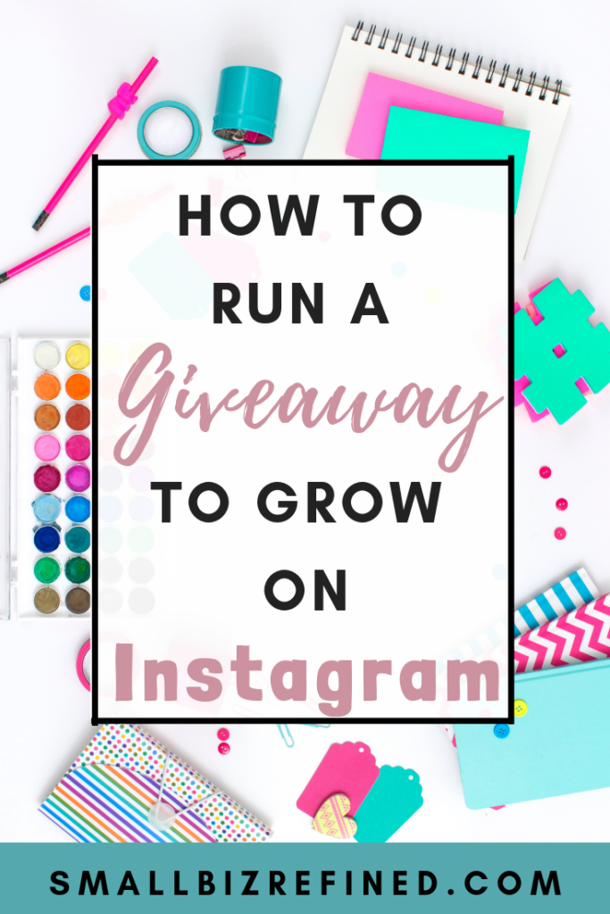 One of the best strategies I've used to grow on Instagram is to run a giveaway. Click to learn how to run a giveaway on Instagram, and which factors to consider before you do it. This is one of the best ways to get more followers on Instagram and raise awareness for your brand & online shop! #smallbusiness #instagramtips #socialmediatips #etsyshop #instagram