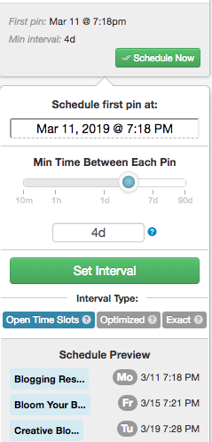 Screenshot Tailwind Interval Scheduling