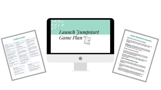 Launch Jumpstart Game Plan mockup on a computer monitor graphic